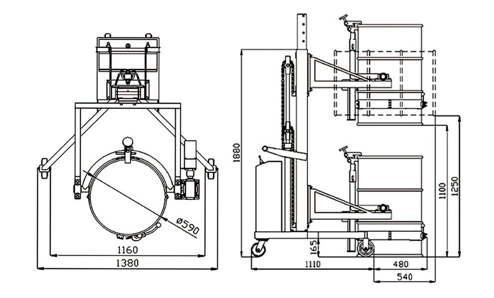 DTF300 semi-electric drum lifter